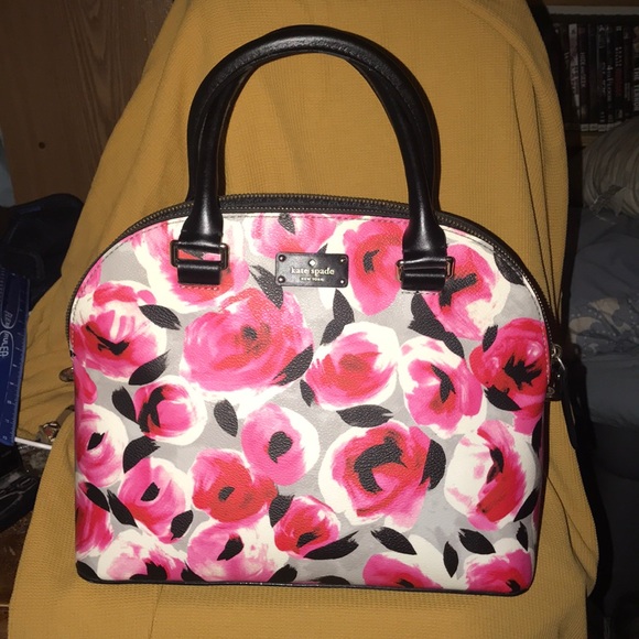 rose print purse